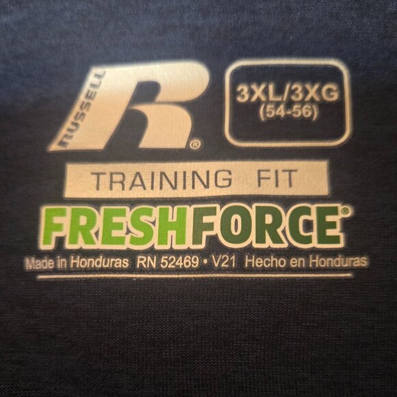 SOLD! Russell Men s Core Active Hybrid Short Sleeve Tee 3XL Blue Cove - Picture 3 of 7